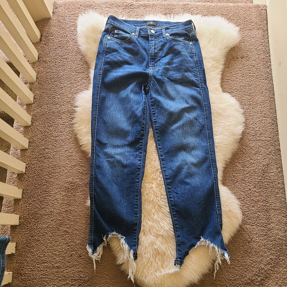 7 For All Mankind High Waist Cropped Straight Leg Jeans - Picture 2 of 7